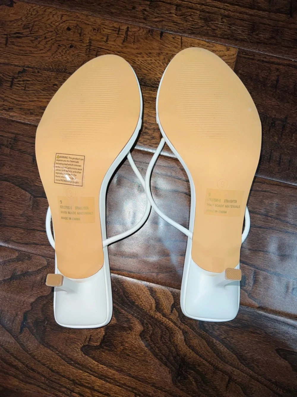 Fashion Nova White Strappy Mule Heels